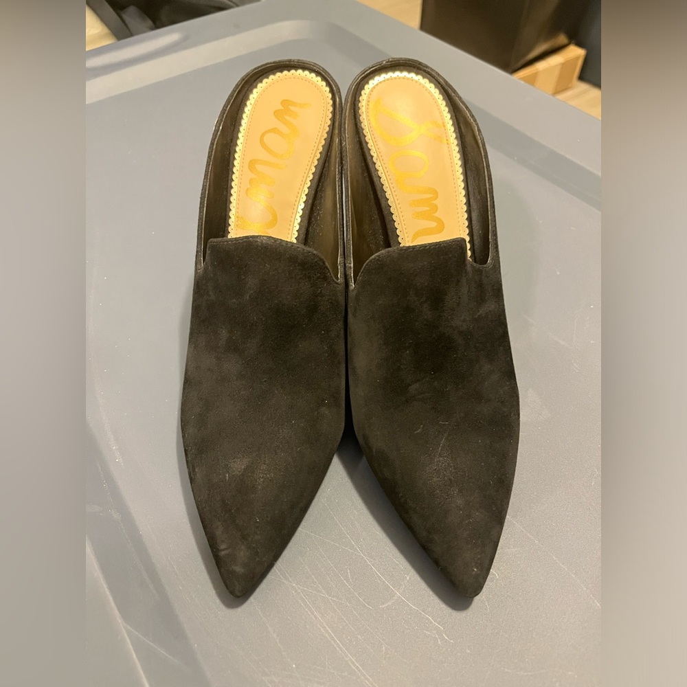 NEW Sam Edelman Harlee Black Suede Stiletto Mule size 9 - Picture 3 of 4